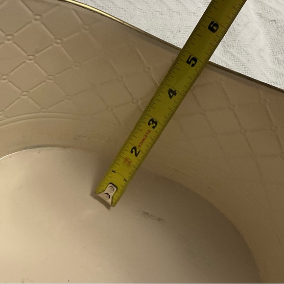 Harry & David Metal Storage Organizing Container cream and gold. - Picture 5 of 6